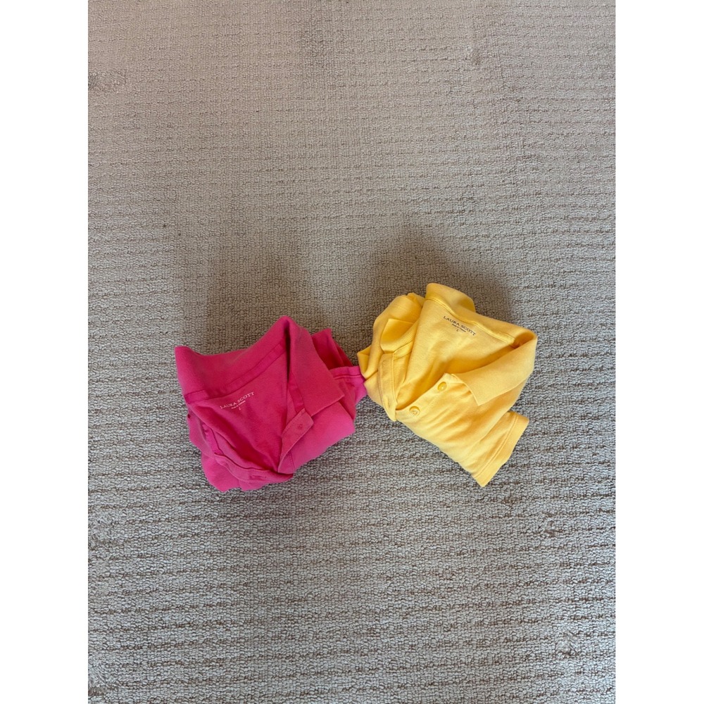 Laura Scott Polo Shirt Bundle Pink and Yellow Short Sleeve Cotton Stretch Large